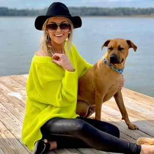 Neon Yellow Express Sweater - Medium (worn twice)